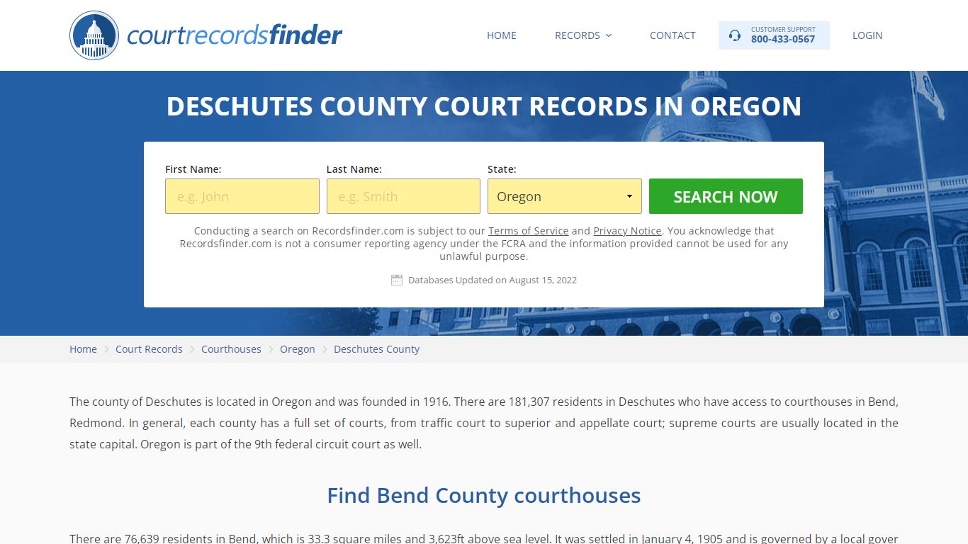 Deschutes County, OR Court Records - Find Deschutes ...