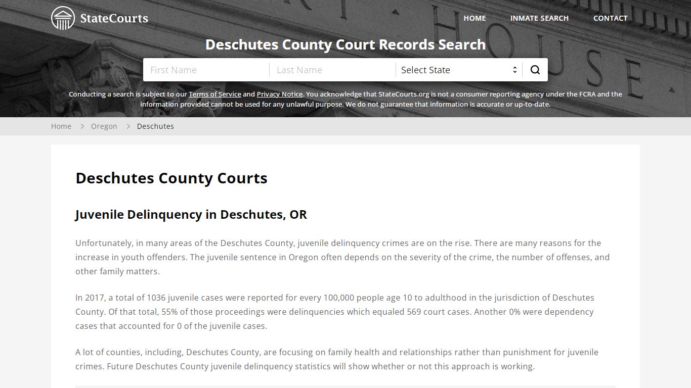 Deschutes County, OR Courts - Records & Cases - StateCourts