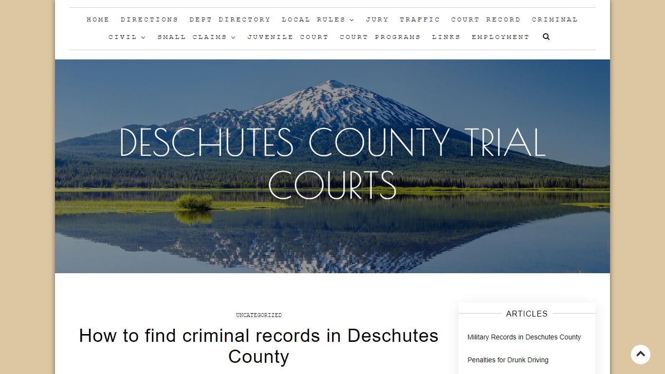 How to find criminal records in Deschutes County ...